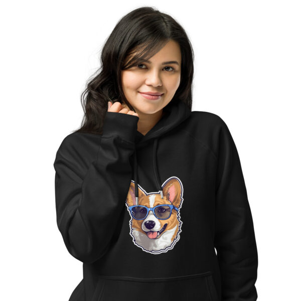 Sudadera con capucha eco unisex Corgi con gafas